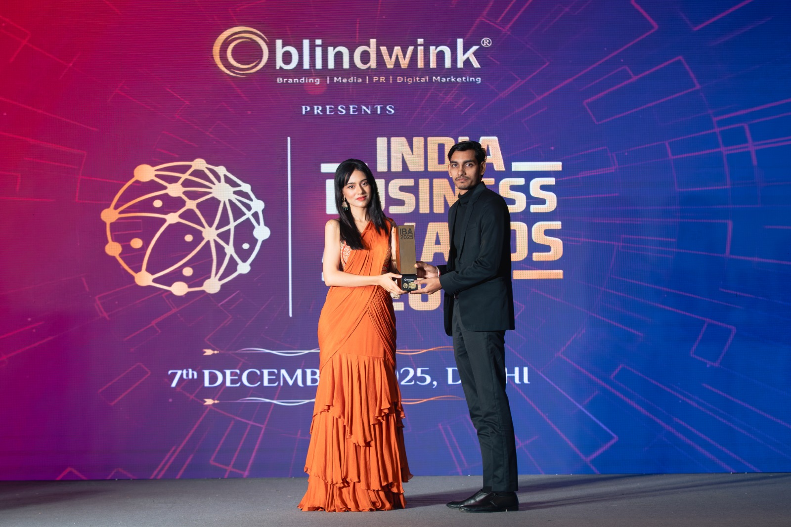 Award ceremony stage moment